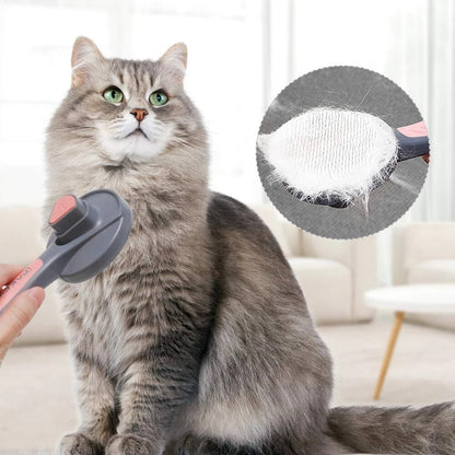 Brosse autonettoyante pour chats et chiens